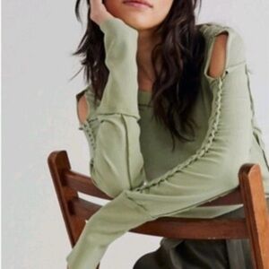 We The Free Sage Off-the-Shoulder Sweater